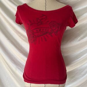 Rock Steady Grunge Red babydoll top